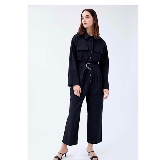 belted cargo jumpsuit